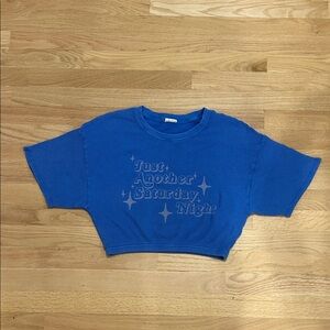 Vibrant Blue Tee with Fun Graphic